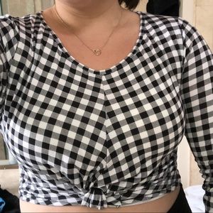 Gingham cropped top